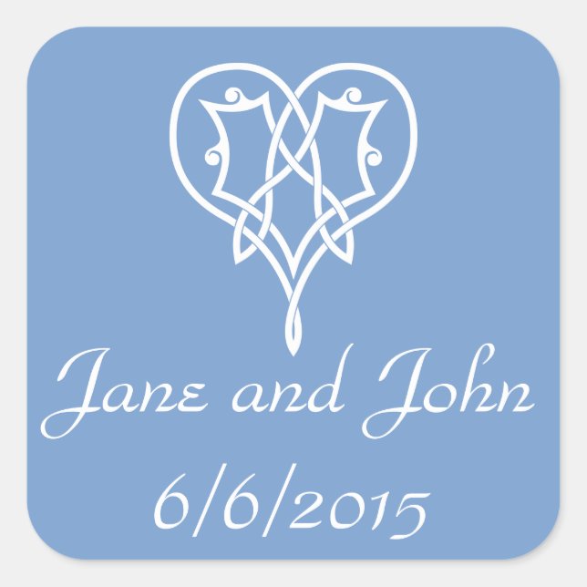 Celtic Weave Hearts in Periwinkle Sticker (Front)