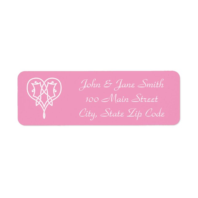 Celtic Weave Hearts in Petal Pink Address Label (Front)