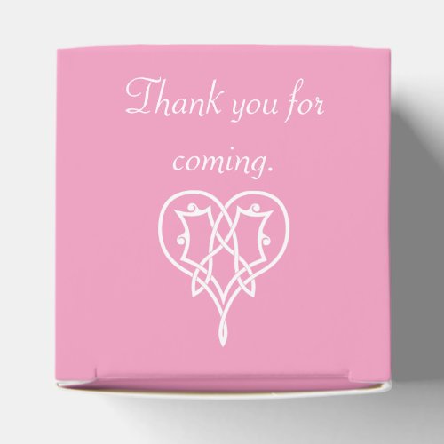 Celtic Weave Hearts in Petal Pink Favor Box