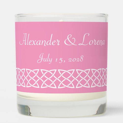 Celtic Weave Hearts in Petal Pink Scented Candle