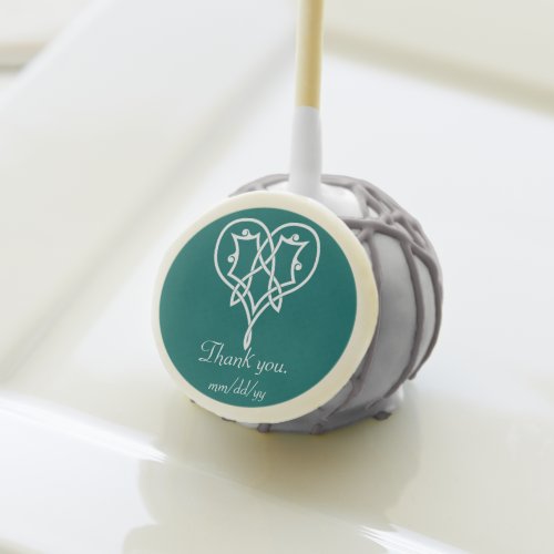 Celtic Weave Hearts in Teal Cake Pop