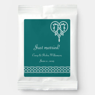 Celtic Weave Hearts in Teal Drink Mix Favor