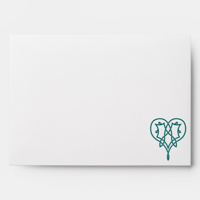 Celtic Weave Hearts in Teal Envelopes (Front)