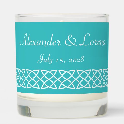 Celtic Weave Hearts in Turquoise Scented Candle