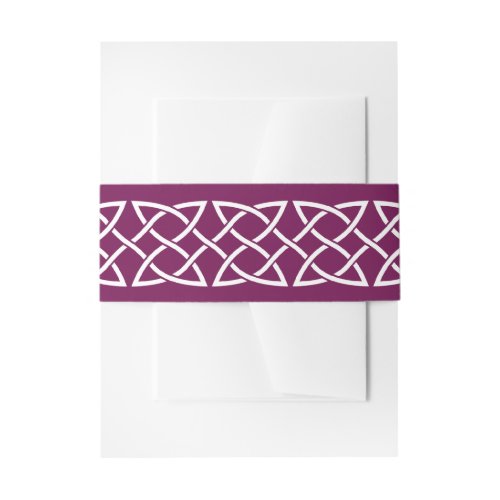 Celtic Weave Hearts in Wine Invitation Belly Band