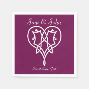 Celtic Weave Hearts in Wine Napkins