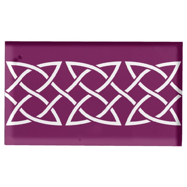 Celtic Weave Hearts in Wine Table Card Holder (Front)