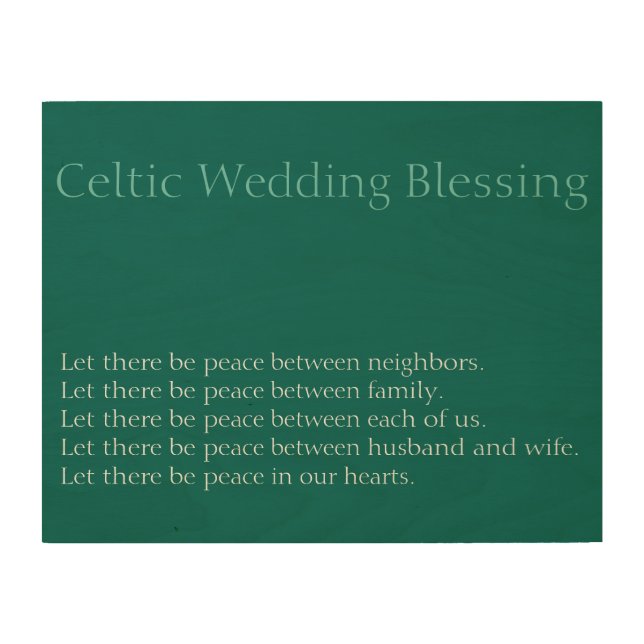 Celtic Wedding Blessing Wood Wall Art (Front)