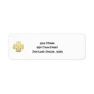 Celtic Wedding Faux Gold Knot Cross Label