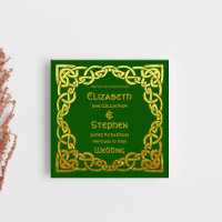 Celtic Wedding Green | Faux Gold Celtic Knot