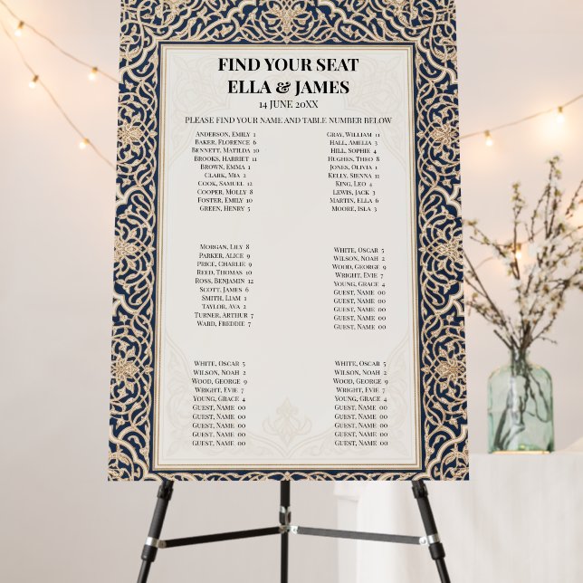 Celtic Wedding Seating Chart Sign (In Situ (Stand))