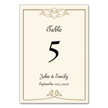 Celtic Wedding Table Number Cards by PMCustomWeddings at Zazzle