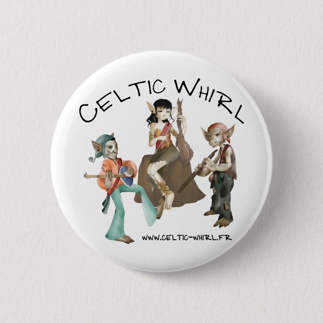 Celtic Whirl swipes in Pinback Button (Front)