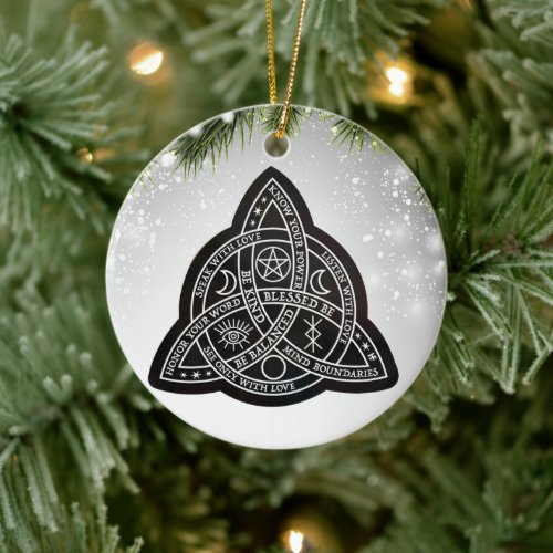 Celtic Wiccan Witch Pagan Witchy Witchcraft Xmas Ceramic Ornament