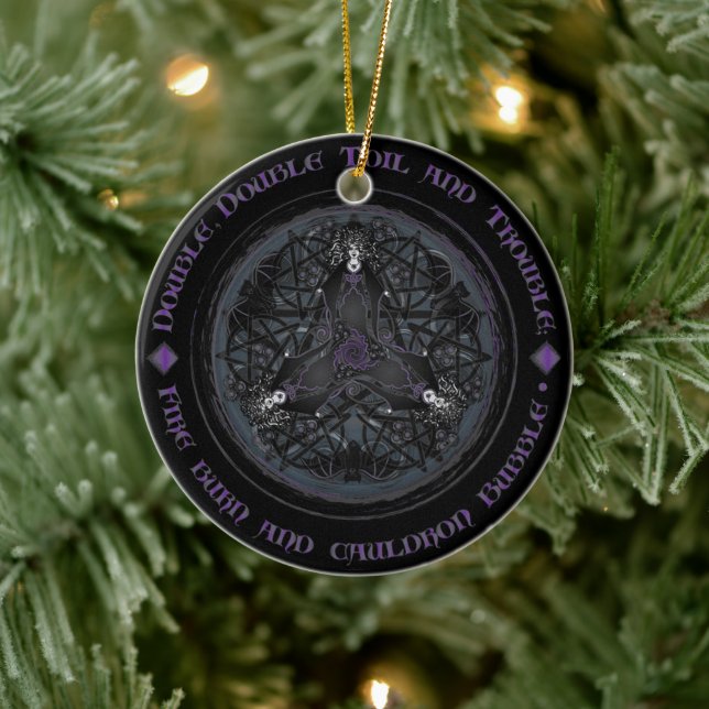 Celtic Wiccan Witch Pagan Witchy Witchcraft Xmas Ceramic Ornament (Tree)