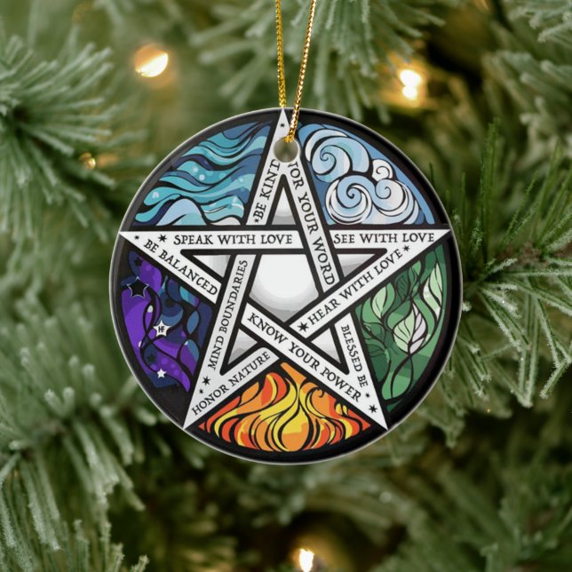 Celtic Wiccan Witch Pagan Witchy Witchcraft Xmas  Ceramic Ornament (Tree)