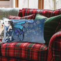 Celtic Winter Moon Fairy Blue Snowflakes Fantasy