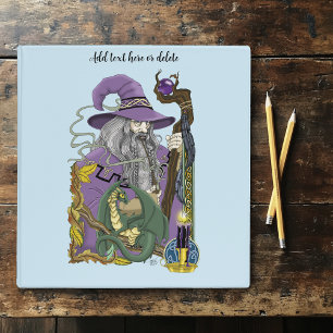 Celtic Wizard dragon Fantasy Purple 3 Ring Binder
