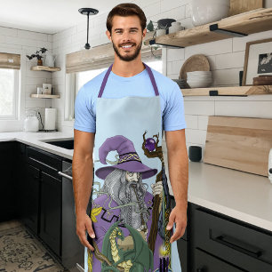 Celtic Wizard Dragon Fantasy Purple Apron