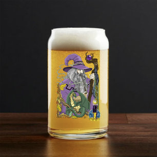 Celtic Wizard Dragon Fantasy Purple Can Glass