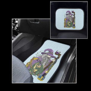 Celtic Wizard Dragon Fantasy Purple Car Floor Mat