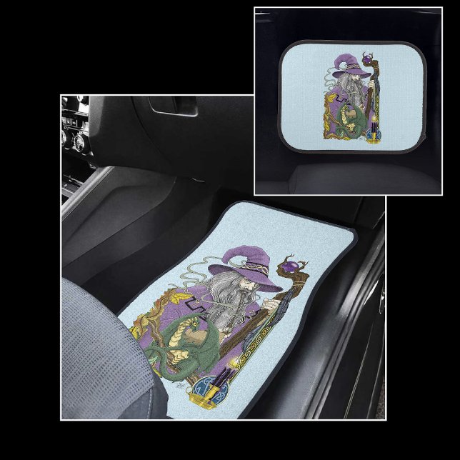 Celtic Wizard Dragon Fantasy Purple Car Floor Mat (Creator Uploaded)
