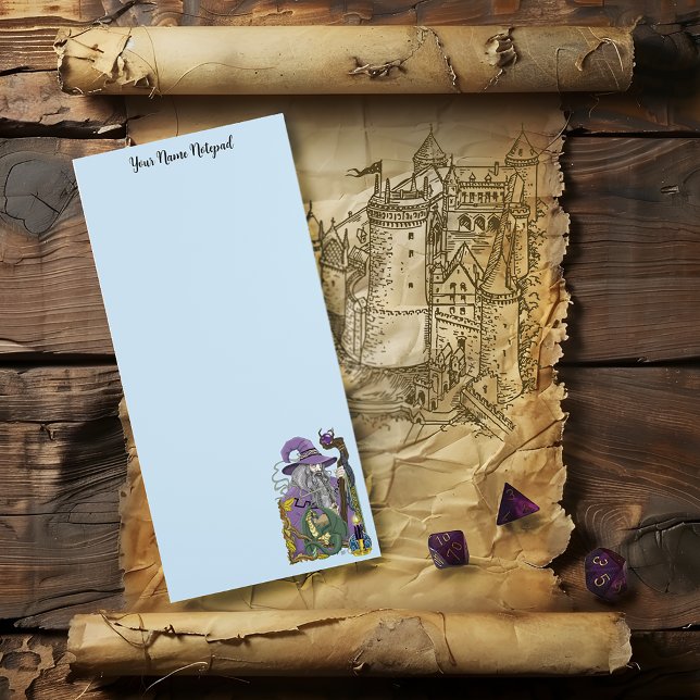 Celtic Wizard Dragon Fantasy Purple Magnetic Notepad (Creator Uploaded)