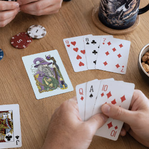 Celtic Wizard Dragon Fantasy Purple Poker Cards