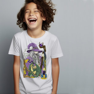 Celtic Wizard Dragon Fantasy Purple T-Shirt