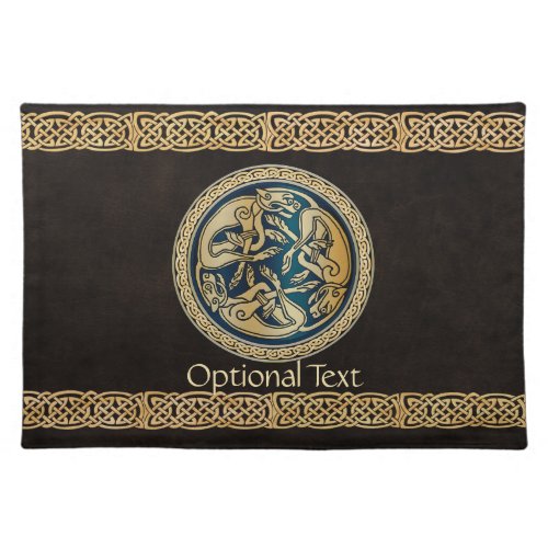 Celtic Wolf Knotwork Triad Cloth Placemat