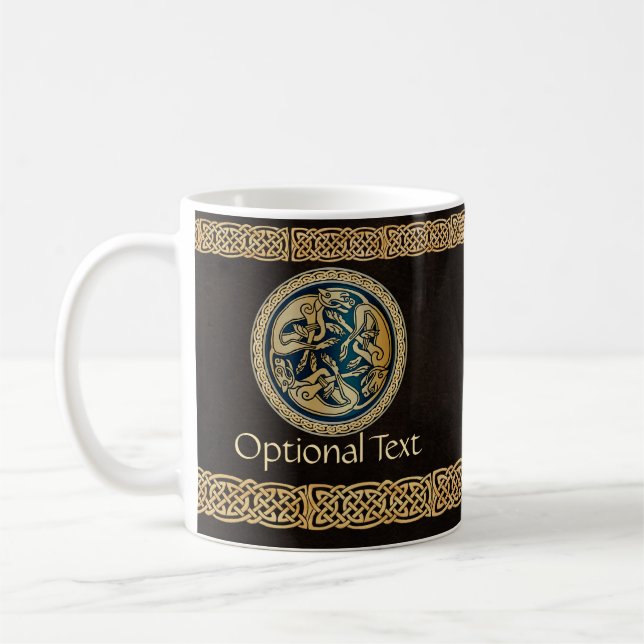 Celtic Wolf Knotwork Triad Coffee Mug (Left)