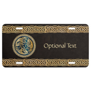 Celtic Wolf Knotwork Triad License Plate