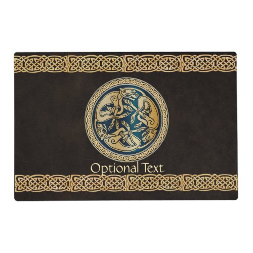 Celtic Wolf Knotwork Triad Placemat