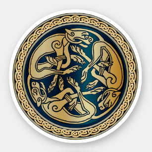 Celtic Wolf Knotwork Triad Sticker