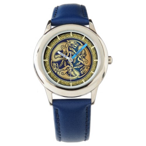 Celtic Wolf Knotwork Triad Watch