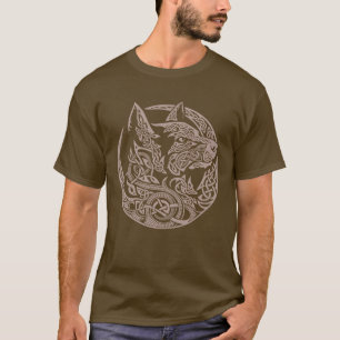 Celtic Wolf Knotwork Tribal Art Design T-Shirt