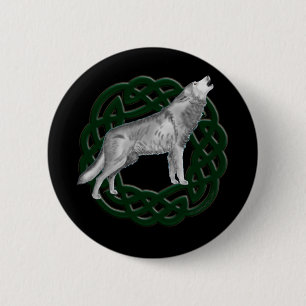 Celtic Wolf Pinback Button