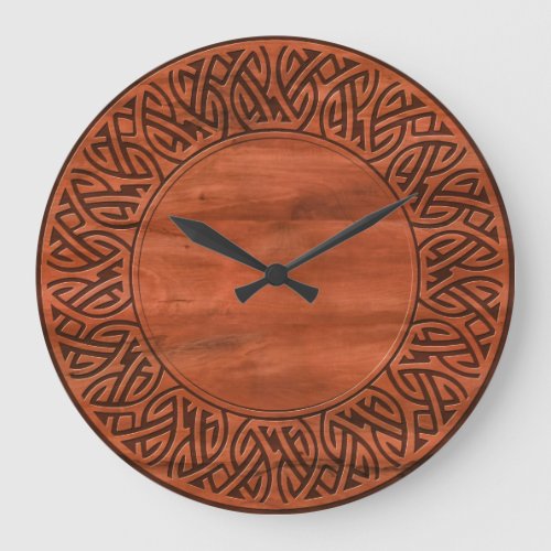 Celtic Wood Large Clock