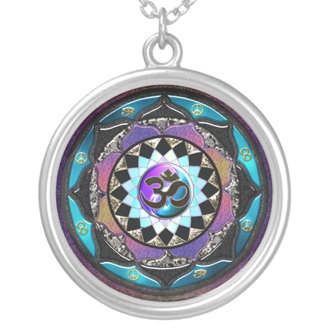 Celtic Yin Yang Mandala OM Necklace (Front)
