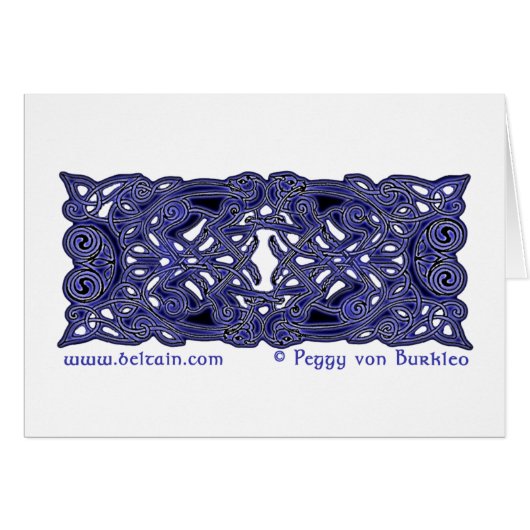 Celtic Zoomorphic Hounds Card (Front Horizontal)