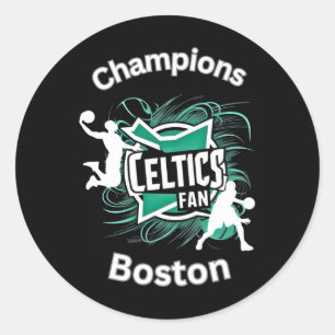 Celtics Basketball Tri-blend Classic Round Sticker
