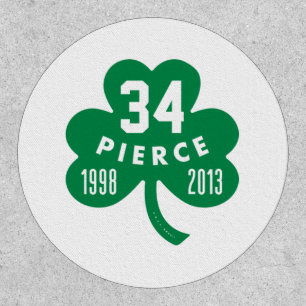 Celtics - Pierce 34 Retired Number Clover (Green)  Patch