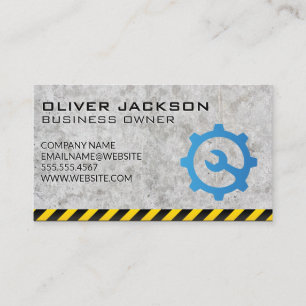 Cement Background Wrench Gear Logo Business Card
