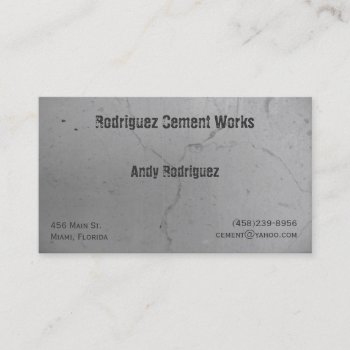 Cement Business Card by Lilleaf at Zazzle