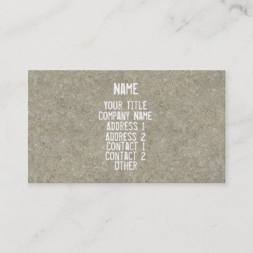 Customizable Cement Business Card Templates
