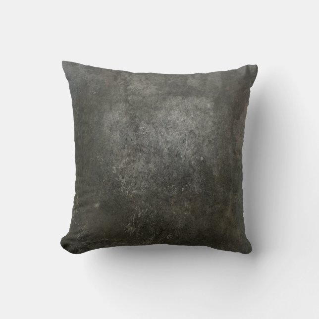 Cement Grunge Dark Gritty Throw Pillow (Front)