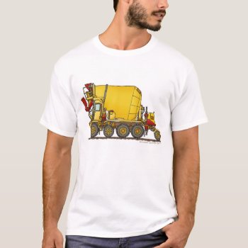 Cement Mixer Front Discharge Truck Construction Ap T-shirt by art1st at Zazzle