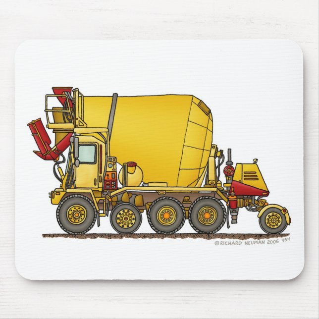 Cement Mixer Front Discharge Truck Construction Mo Mouse Pad (Front)