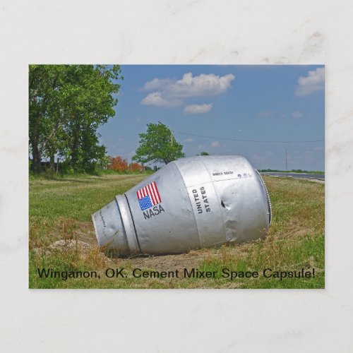 Cement Mixer Space Capsule at Winganon OK Postcard