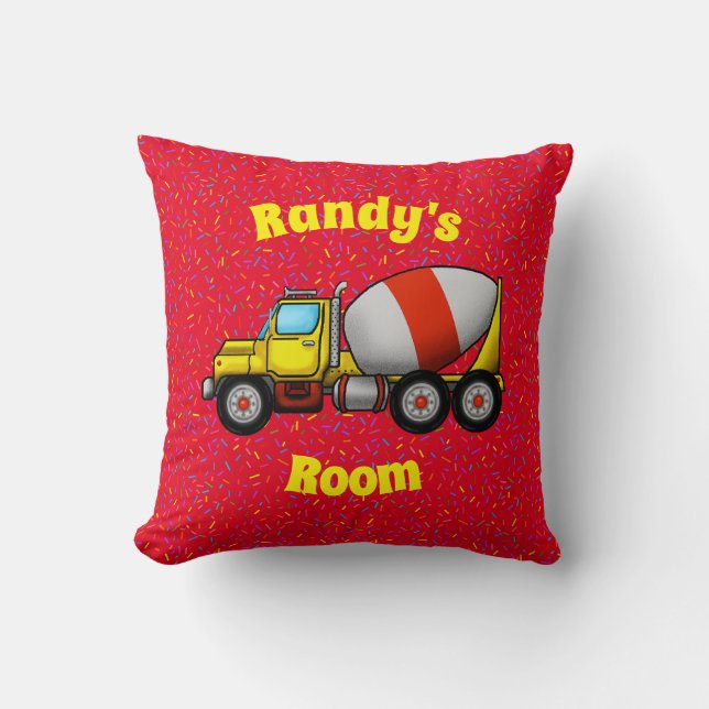 Cement Mixer Square Throw Pillow (Front)